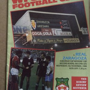 Wrexham v Real Zaragoza E.C.W.C. Matchday Programme 1986