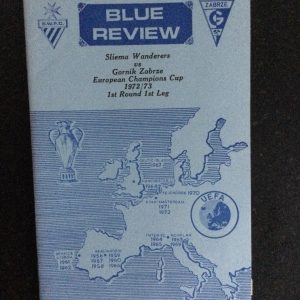 Sliema Wanderers v Gornik Zabrze European Cup Matchday Programme 1972