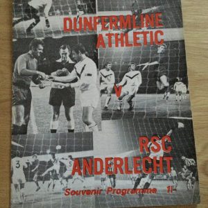 Dunfermline Athletic V RSC Anderlecht Fairs Cup Matchday Programme 1970