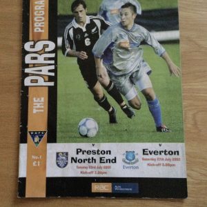 Dunfermline Athletic v Preston North End & Everton Friendly Matchday Programme 2002