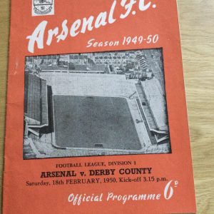 Arsenal v Derby County League Matchday Programme 1950