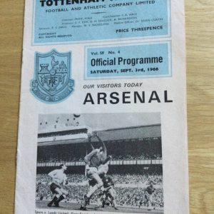 Tottenham Hotspur v Arsenal League Matchday Programme 1966