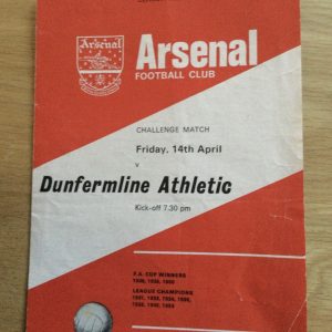 Dunfermline Athletic v Arsenal Friendly Matchday Programme 1967