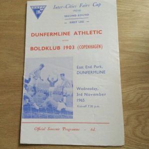 Dunfermline Athletic v Boldklub 1903 Fairs Cup Matchday Programme 1965