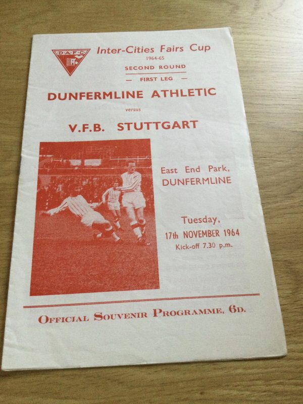 Dunfermline Athletic v V.F.B. Stuttgart Fairs Cup Matchday Programme 1964