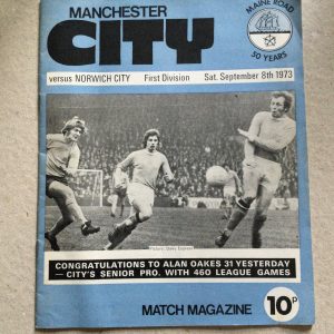 Manchester City v Norwich City Matchday Programme 1973