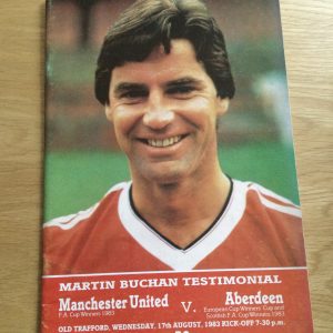 Manchester United v Aberdeen Martin Buchan Testimonial Matchday Programme 1983