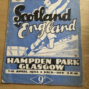Scotland v England British Championship Matchday Programme 1952