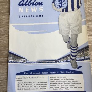 West Bromwich Albion v Athletico Bilbao Matchday Programme 1958