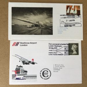 2 x Concorde First Scheduled Flights FDC's 1976