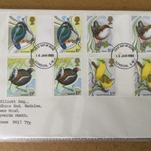 British Birds Gutter Pairs FDC 1980
