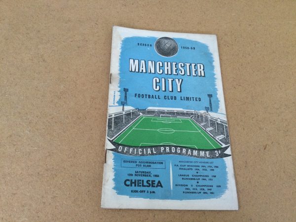 Manchester City v Chelsea Match Day Programme 1958