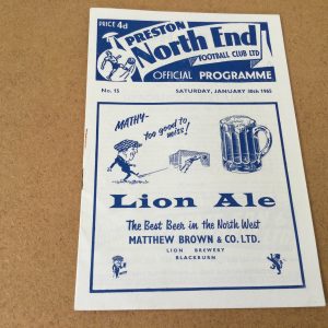 Preston North End v Crystal Palace & Bolton Wanderers Match Day Programmes 1964 & 1965