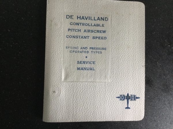 De Havilland Controllable Pitch Air Screw Constant Speed (Spring and Pressure Types) Service Manual 1938
