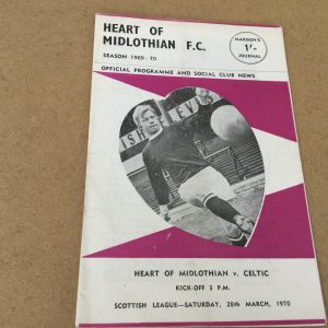 Heart of Midlothian v Celtic Match Day Programme 1970