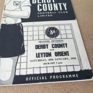 Derby County v Leyton Orient, Birmingham City & Sheffield United Match Day Programmes 1960’s
