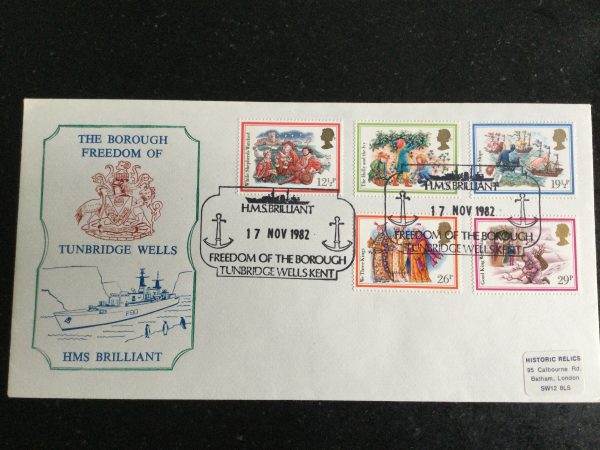 H.M.S. BRILLIANT Christmas Historic Relics F.D.C. 1982