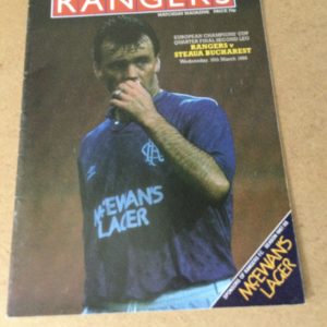 Rangers v Steaua Bucharest European Champions' Cup Matchday Programme 1988