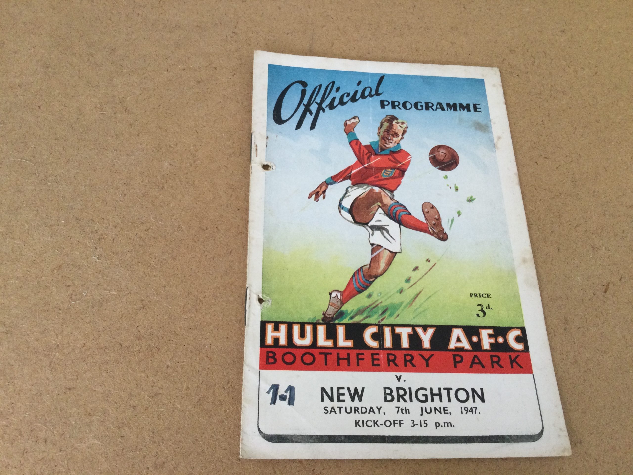 Hull City A.F.C. v New Brighton Match Day Programme 1947