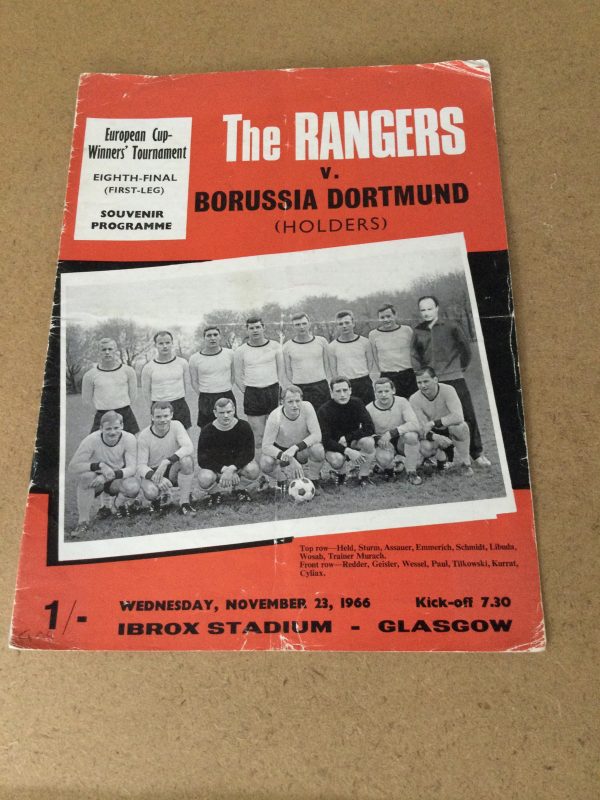 Rangers v Borussia Dortmund E.C.W.C. Matchday Programme 1966