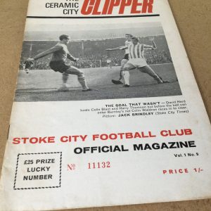 Stoke City v Nottingham Forest, Newcastle United, Southampton, Chelsea, Nottingham Forest, Sheffield Wednesday & West Bromwich Albion Match Day Programmes 1967 - 1970