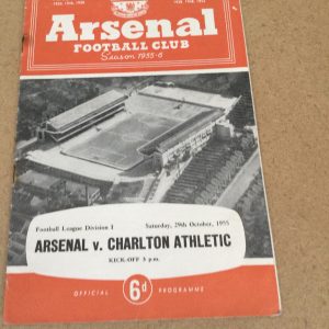 Arsenal v Charlton Athletic Matchday Programme 1955