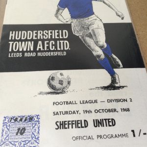 Huddersfield Town v Sheffield United Match Day Programme 1968