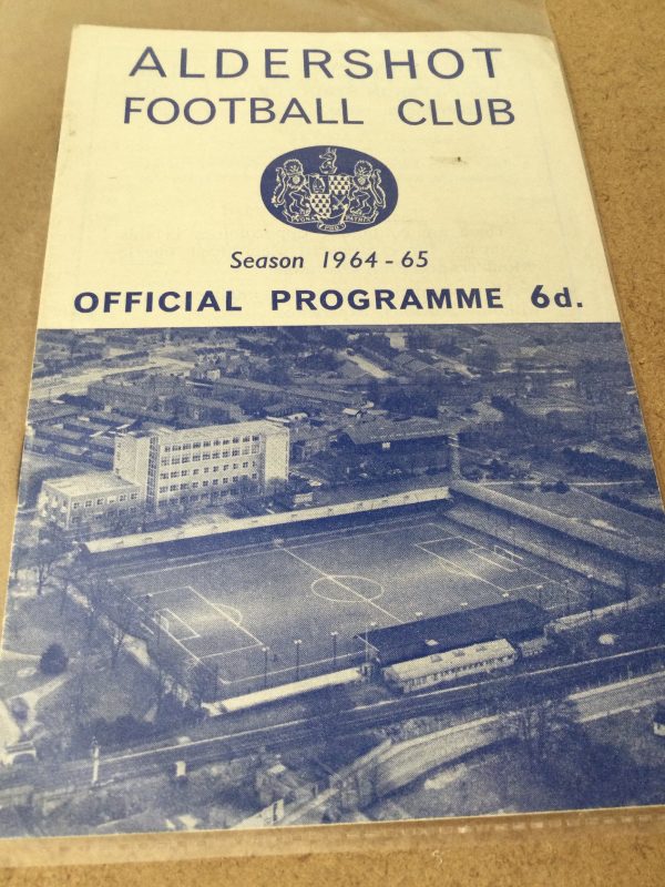 Aldershot v Halifax Town Match Day Programme 1964