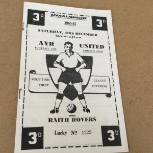 Ayr United v Raith Rovers Matchday Programme 1960