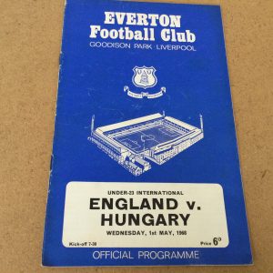 England v Hungary U'23 International Match Day Programme 1968