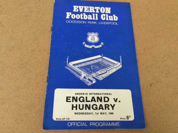 England v Hungary U'23 International Match Day Programme 1968