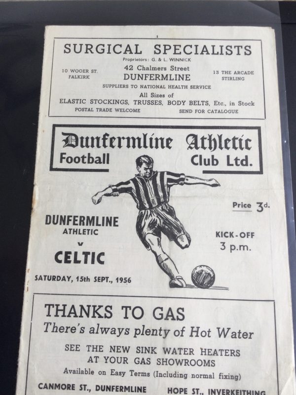 Dunfermline Athletic v Celtic League Cup Match Day Programme 1956