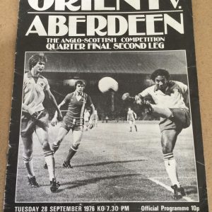 Leyton Orient v Aberdeen Anglo-Scottish Cup Match Day Programme 1976