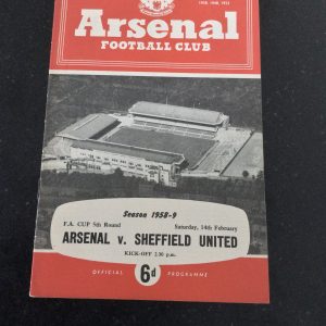 Arsenal v Sheffield United Match Day Programme F.A. Cup 1959