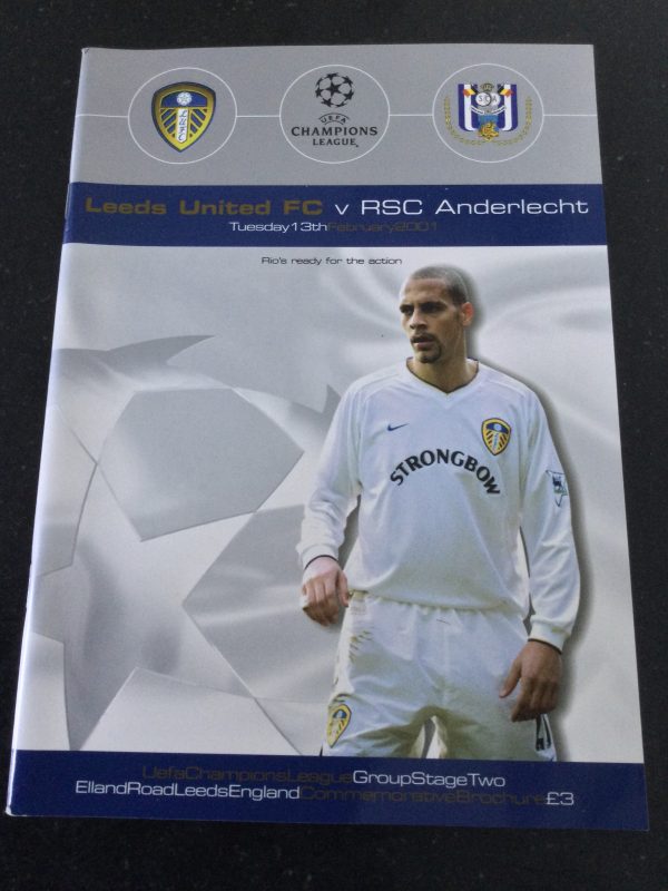 Leeds United v  Barcelona, RSC Anderlecht, PSV Eindhoven, CS Maritimo & Troyes Champions League & UEFA Cup Match Day Programmes 2000, 2001 & 2002 - Image 2