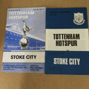 Tottenham Hotspur v Stoke City Match Day Programme 1973 & 1975