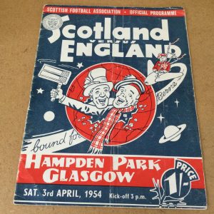 Scotland v England World Cup Tie/British Home International Match Day Programme 1954