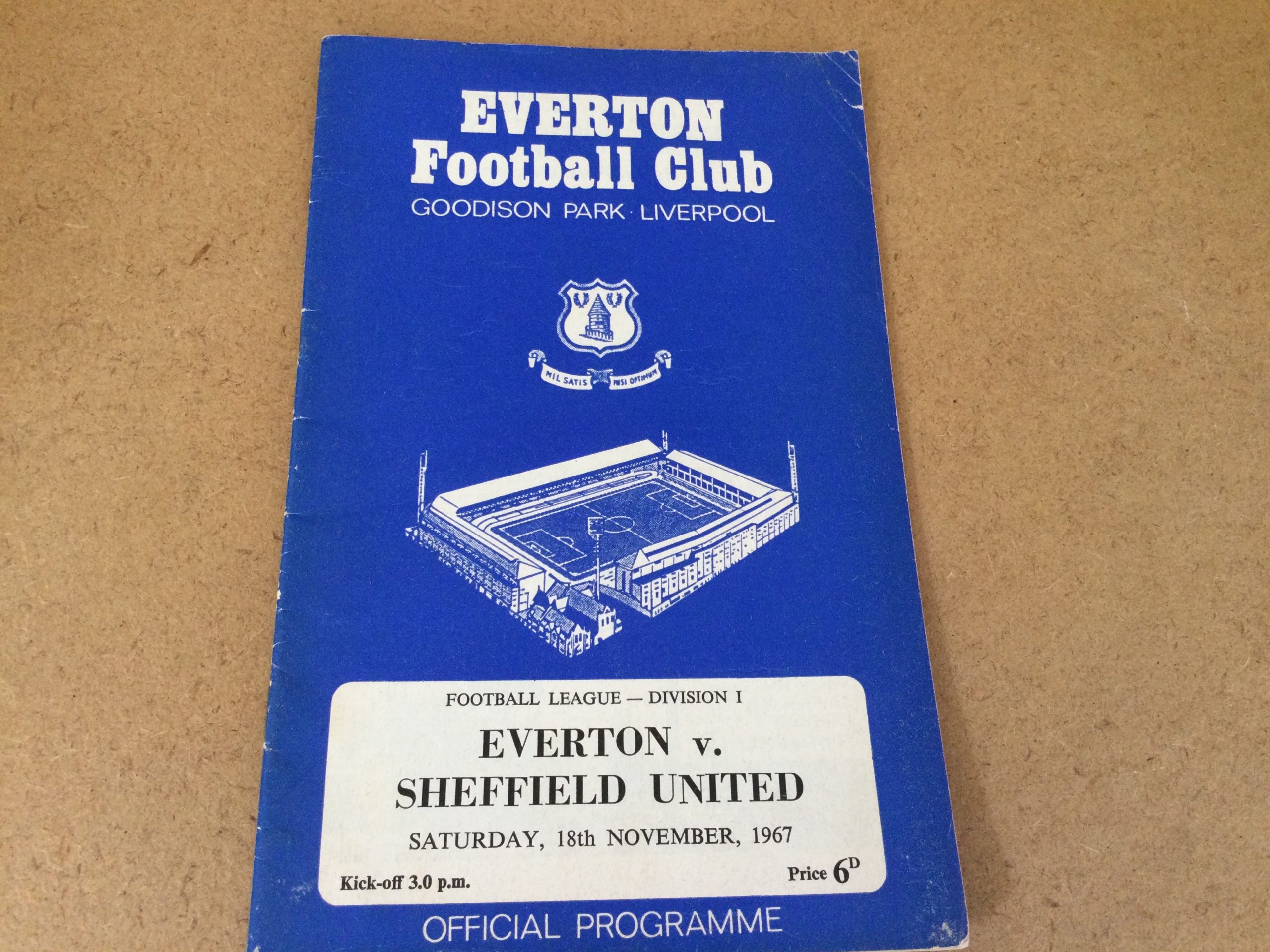 Everton v Sheffield United Match Day Programme 1967