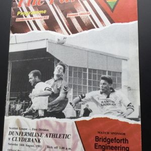 Dunfermline Athletic v Clydebank Match Day Programme 1993