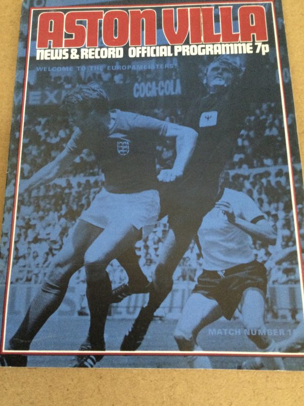 Aston Villa v Bayern Munich Friendly Match Day Programme 1973