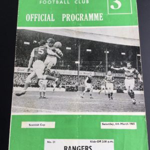 Hibernian v Rangers Scottish Cup Match Day Programme 1965