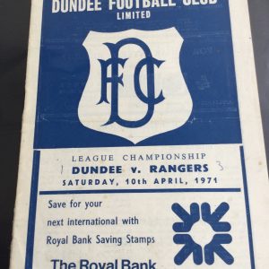 Dundee v Rangers Match Day Programme 1971