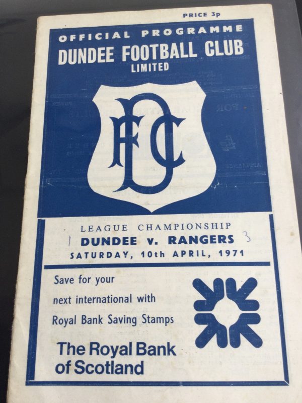 Dundee v Rangers Match Day Programme 1971