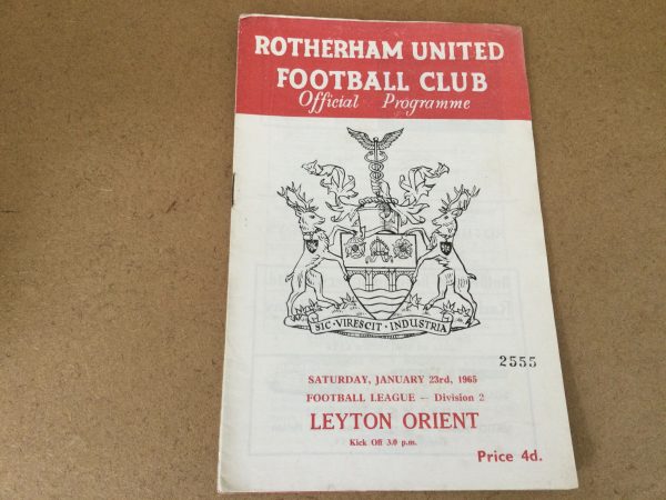 Rotherham United v Huddersfield, Leyton Orient & Hull City Match Day Programmes 1962/65/67