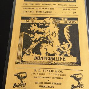 Raith Rovers v Dunfermline Athletic Match Day Programme 1959