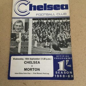 Chelsea v Morton Fairs Cup Match Day Programme 1968