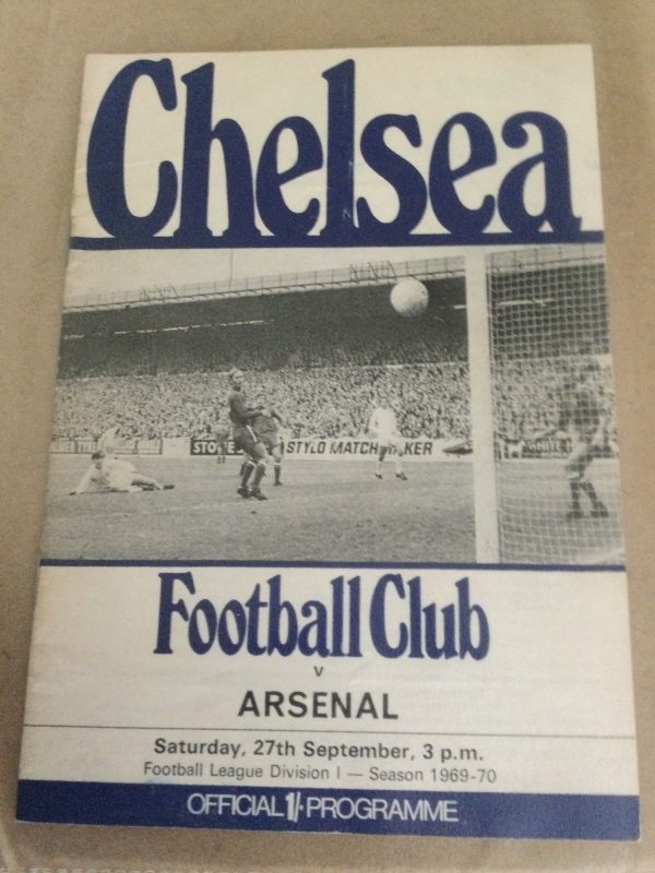 Chelsea v Arsenal Match Day Programme 1969