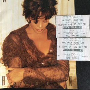 Whitney Houston Live In Concert Tour Programme c/w Ticket Stubs 1993