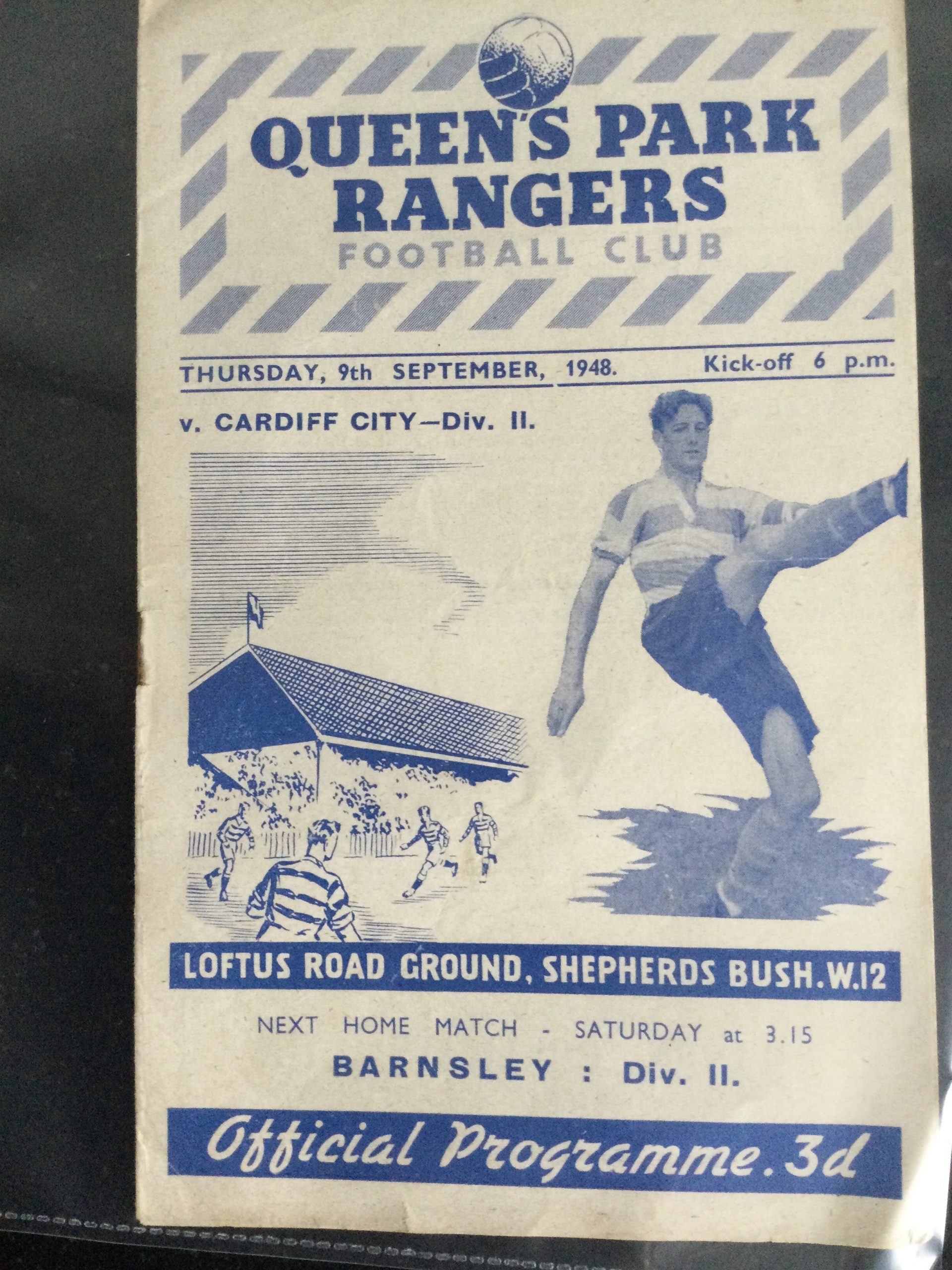 Queen's Park Rangers v Cardiff City Match Day Programme 1948