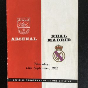 Arsenal v Real Madrid Friendly Match Day Programme 1962